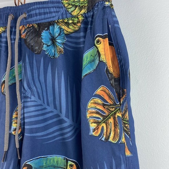Brooklyn Cloth Kent Ave Volley Floral Swim Trunks Men’s Swimsuit Palms Toucan XL - Picture 4 of 7